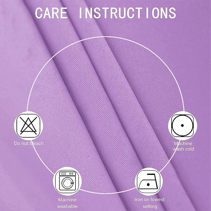LEMOMO Blackout Curtains 38 x 54 inch/Lavender Curtains Set of 2 Panels/Thermal - Image 4