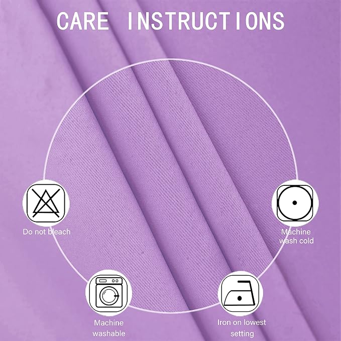 LEMOMO Blackout Curtains 52 x 95 inch/Lavender Curtains Set of 2 Panels/Thermal - Image 4
