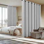 NICETOWN Vintage Open Linen Weave Flax Wall to Wall Room Dividers Curtain - Image 8