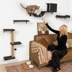 FUKUMARU Cat Wall Shelves, Stable & Safe 5 in 1 Cat Walls Furniture Set - Image 8