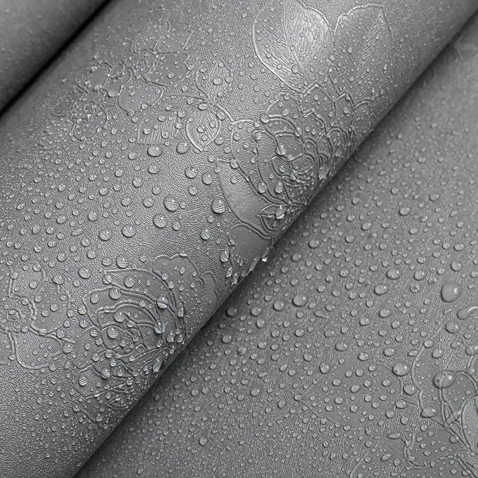 Erfoni 78.7"x17.7" Grey Contact Paper Gray Peel and Stick Wallpaper Thicken - Image 8