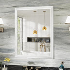 28x36 Inch White Bathroom Mirror by Briivuemodernmirrors