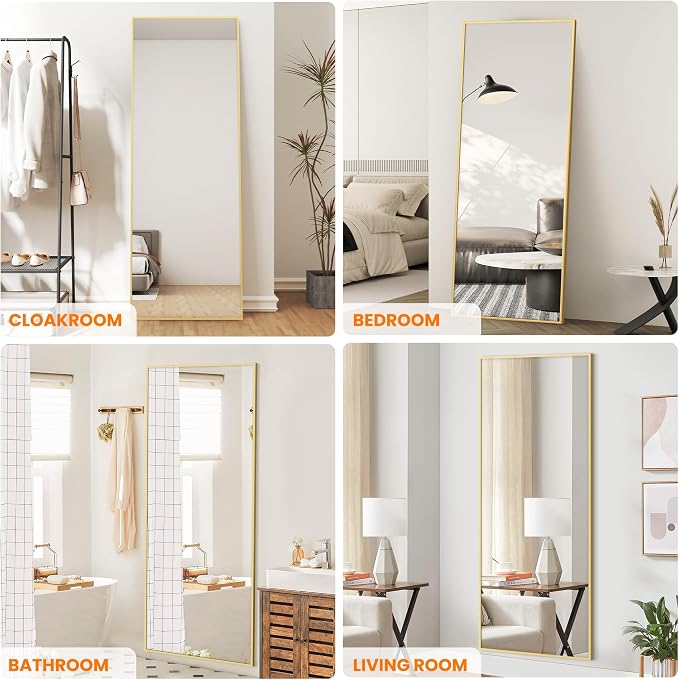 TRAHOME Full Length Standing Mirror, Free Standing or Wall Mount - Image 3