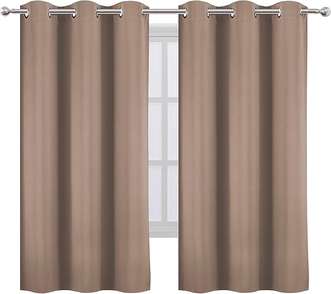 LEMOMO Cappuccino Blackout Curtains 42 x 63 Inch Length/Set of 2 Curtain - Image 2