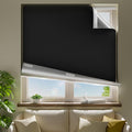34" W x 54" L 100% Blackout Curtains, Total Darkness No-Drill Black Out Window by ZELMINE