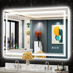 48x30 LED Bathroom Mirror with Lights, Backlit and Front Lit Anti-Fog Lighted by Awandee
