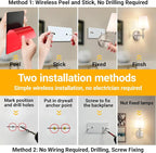 Vimhou Peel and Stick Wall Sconces, Stick On Wall Sconce Set of 2, Battery - Image 3