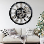 The B-Style Large Real Moving Gears Wall Clock 30 inch Rustic Retro Industrial - Image 3