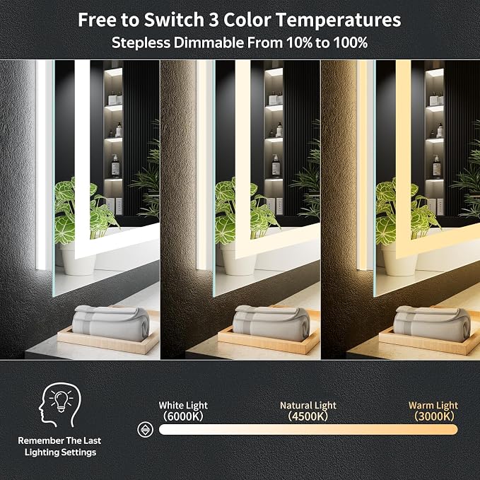 40"x32" LED Bathroom Mirror - Image 7