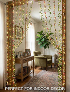 suddus 300 LED Artificial Flower Garland Pothos Vines Curtain Lights, Rose - Image 5