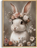 WIARTSH Vintage Easter Bunny Wall Art Poster, Cottage Farmhouse Animal Artwork by Unknown