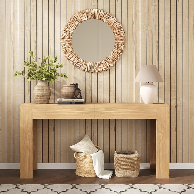 VEELIKE Sand Birch Wood Wall Panels Peel and Stick Distressed Wood Grain Slat - Image 3