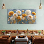 Abstract White Flower Wall Art Golden Floral Pictures Wall Decor Neutral - Image 4