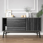 VEELIKE Charcoal Black Wood Slat Wallpaper Peel and Stick Modern Wood Panel - Image 8