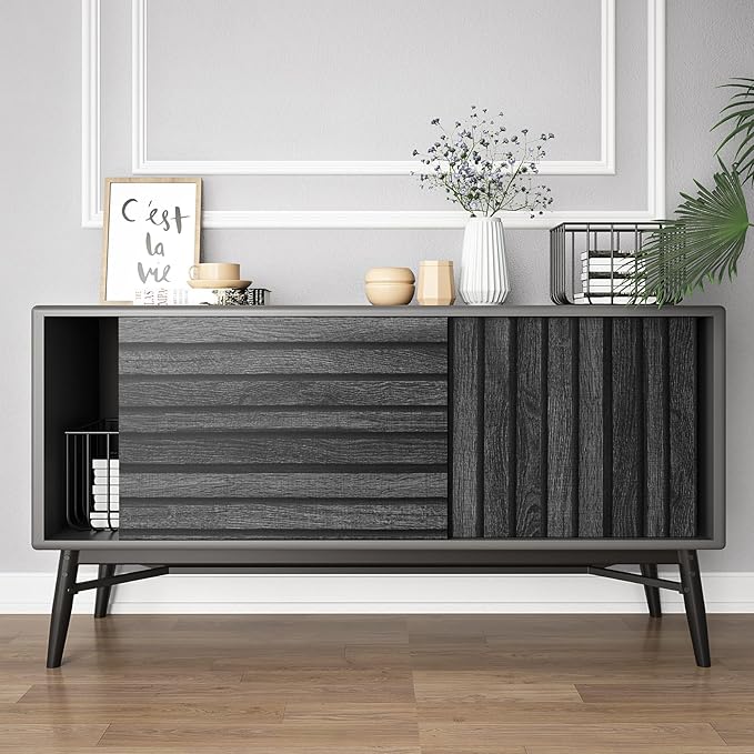 VEELIKE Charcoal Black Wooden Slat Wallpaper Peel and Stick Waterproof Dark - Image 7