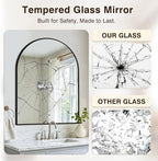 Vanity Bathroom Mirror for Wall, Arched Metal Frame for Bedroom, Living Room - Image 5