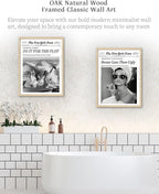 iHery Small Natural OAK Wood Hepburn Newspaper Trendy Bathroom Wall Decor - Image 5