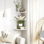 Alsonerbay White Corner Shelf Wall Mount, Rustic Wood Shelves - Image 5