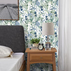 Floral Wallpaper Peel and Stick Blue Flower Contact Paper 16.9inch x196.8inch - Image 6