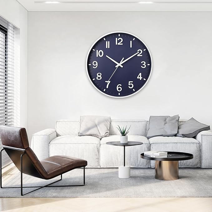 HZDHCLH Wall Clocks Battery Operated, Wall Clock Navy Blue, 12 inch Wall Clock - Image 7