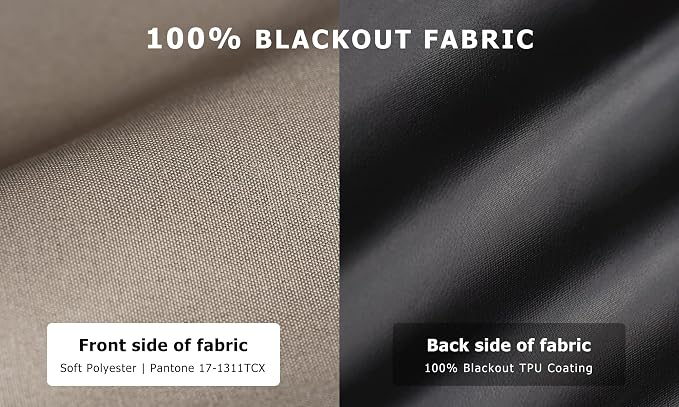 LazBlinds 100% Blackout Door Curtain, No Tools No Drill Cordless Blinds - Image 2