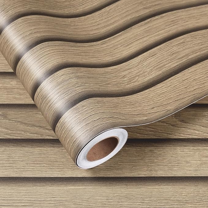 Wood Slat Wallpaper Peel and Stick Thick Brown Slat Wood Panels - Image 5