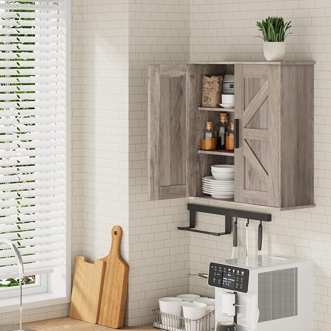 Homleke Bathroom Wall Cabinet, Over Toilet Storage Cabinet - Image 9