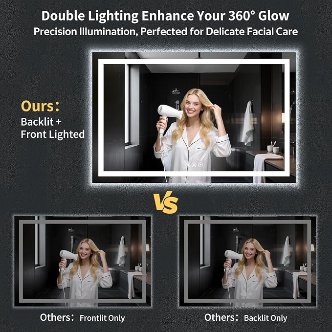 60"x40" LED Bathroom Mirror - Image 4