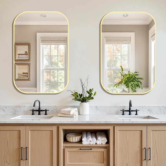 FICTOR Bathroom Vanity Mirror for Wall, 2 Pack 24" x 36" Rectangle Bathroom - Image 3