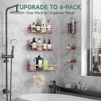 Veken Shower Caddy 6-Pack, No Drilling & Rustproof, Waterproof Adhesive Shelves - Image 6