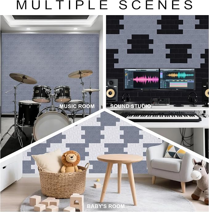 WoveN SounD Brick Acoustic Wall Panels Seamless Visual, High Density, Sound - Image 8