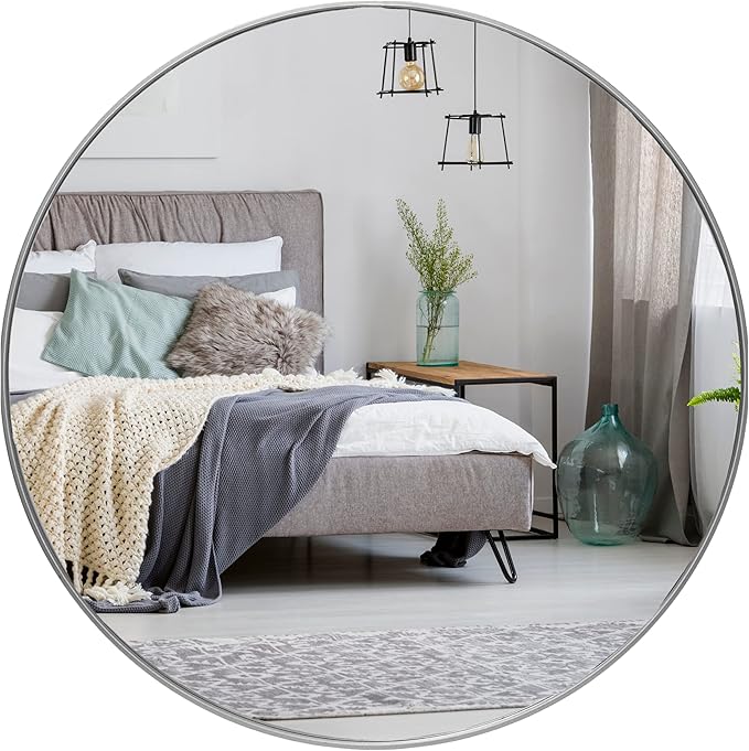 HBCY Creations Medium Round Mirror, Living Room and More, Modern Minimalist by HBCYCreations