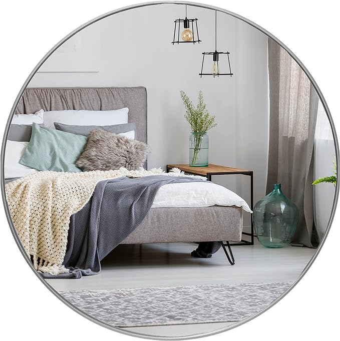 HBCY Creations Medium Round Mirror, Living Room and More, Modern Minimalist by HBCYCreations