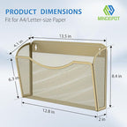 MINDEPOT Wall File Organizer, Hanging Wall Mounted File Folder Binder Holder - Image 2