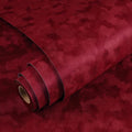 YENHOME 17.7"X393" Dark Red Wallpaper Stick and Peel, Vintage Velvet Wallpaper by Yenhome