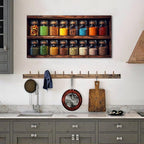 Colorful Kitchen Wall Art Mason Jar Spices Pictures Dining Room Wall Decor - Image 2
