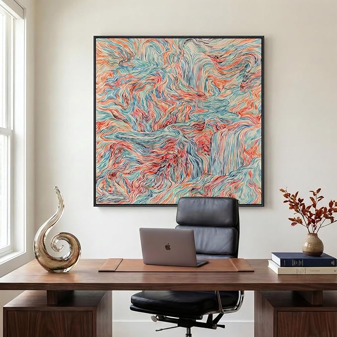 Extra Large Framed Colorful Abstract Wall Art - Image 2