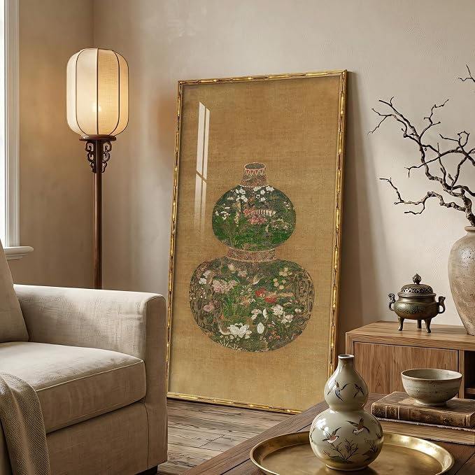 Gold Vintage Framed Chinoiserie Wall art - Image 2