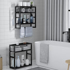 PPN Towel Rack Bathroom Storage Shelves Over The Toilet - Image 2