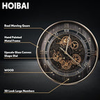 HOIBAI Wall Clock, 24 Inch Moving Gears Clock Large Wall Clock - Image 3