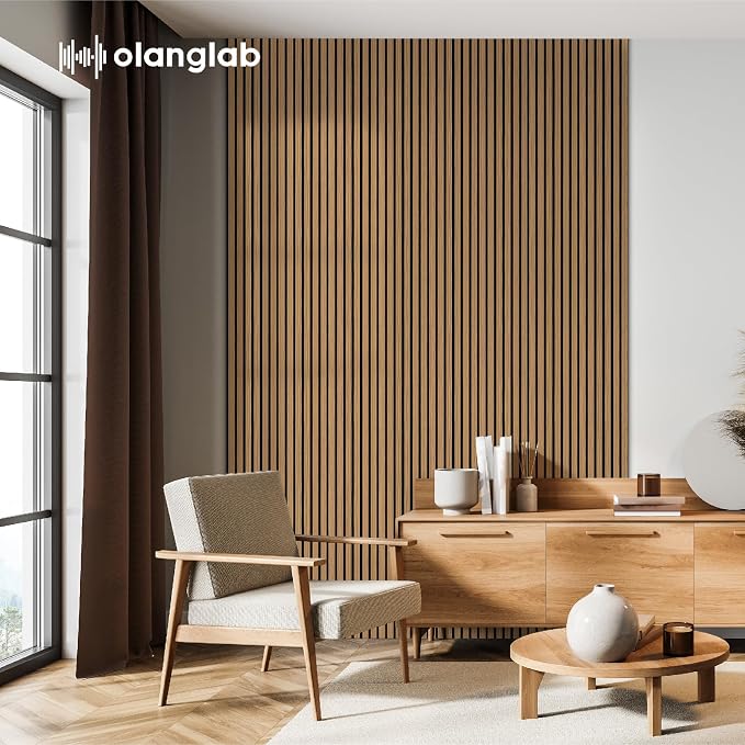 Olanglab Wood Wall Panels 4 Pack, Wood Slat Acoustic Wall Panels, 94.5"x12.6" - Image 7