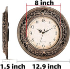 Pumtus Plastic Silent Wall Clock, 13 Inch Vintage Battery Operated Wall Clocks - Image 2