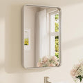 TETOTE Brushed Nickel Bathroom Mirror 16 x 24 Inch by TETOTE