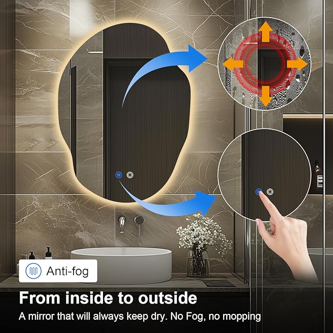 Irregular LED Bathroom Mirror - Image 4