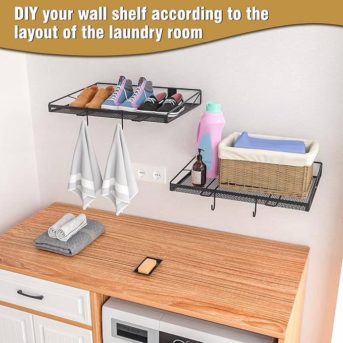 2 Pack Garage Wall Shelf, Garage Wall Mounted Shelving, Heavy Duty Floating - Image 4