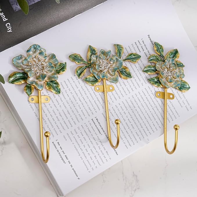 Vintage Wall Hooks Decorative Rack Hangers, 3 Pack Metal Wall Mounted Hook - Image 4