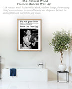 iHery Natural OAK Wood Audrey Hepburn Trendy Framed Wall Art, Better Late Than - Image 8