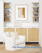 Harwaya White and Natural Tiered Wall Shelf Unit, 5 Tier Display Floating - Image 6