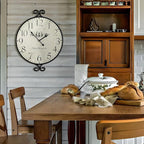 24 Inch Large Farmhouse Wall Clock, Wrought Iron Frame - Image 5