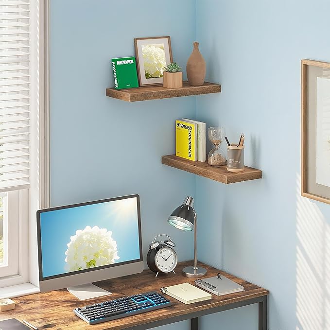 Vervida® 3 Pack Rustic Brown Floating Shelves, Holds Up to 38 Lbs, - Image 6